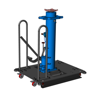 Напольный ямный подъемник с передвижным штоком (мобильный) 15 т 800 мм. КПП15РП800ПМ
